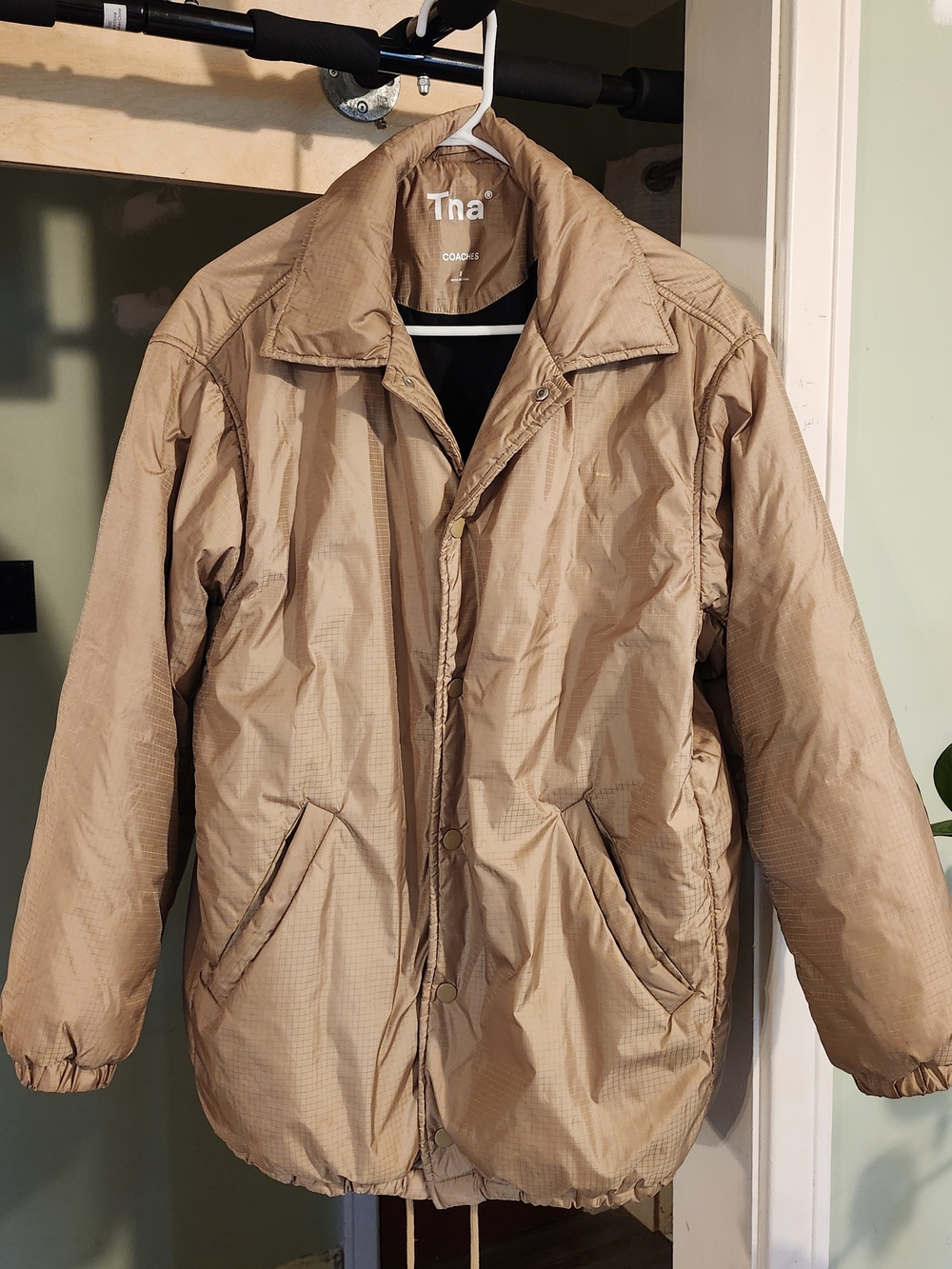 TNA Men's Beige/Tan Quilted Puffer Coat